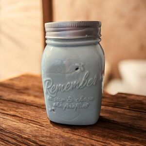 Scentsy Chasing Fireflies Full Size Wax Warmer W/Light 7.5" Tall Mason Jar